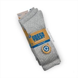 Green Treat Recycled Yarns Grey 3 Pairs Outdoor Socks Men’s 8-12
